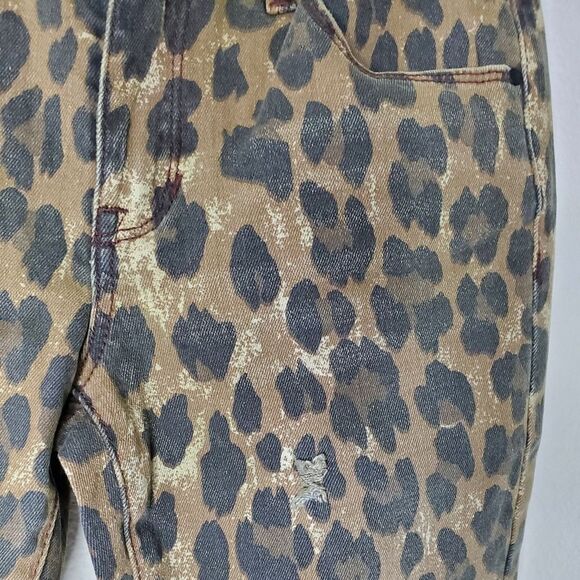NWT Pacsun Distressed Ripped Leopard Mid-Rise Skinny Denim Jeans - Picture 9 of 12